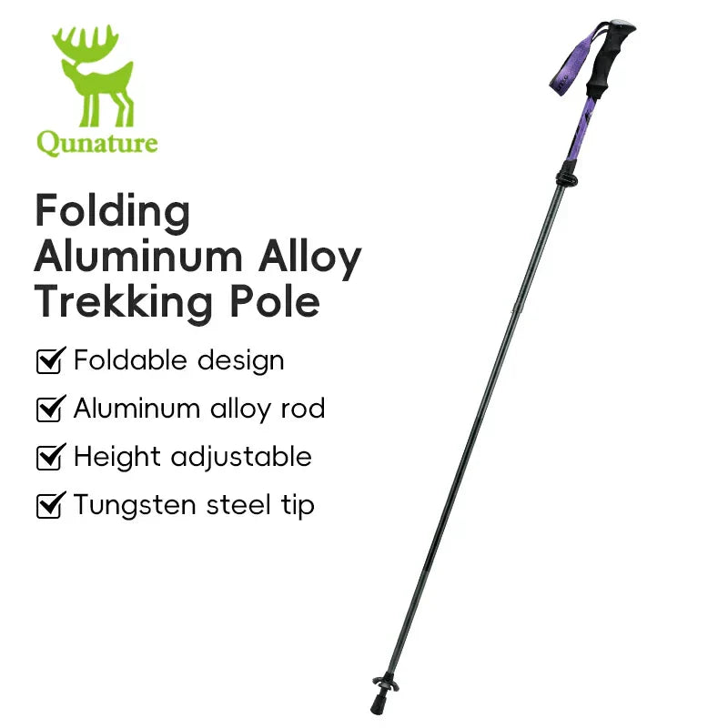 Load image into Gallery viewer, Qunature Foldable Lightweight Aluminum Trekking Pole with Adjustable Height and Grip
