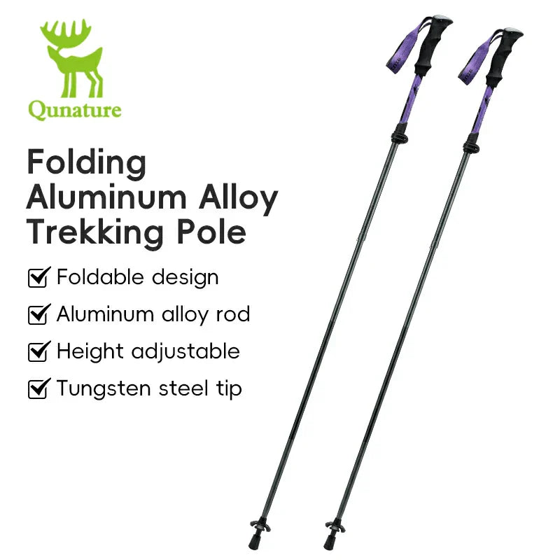 Load image into Gallery viewer, Qunature Foldable Lightweight Aluminum Trekking Pole with Adjustable Height and Grip
