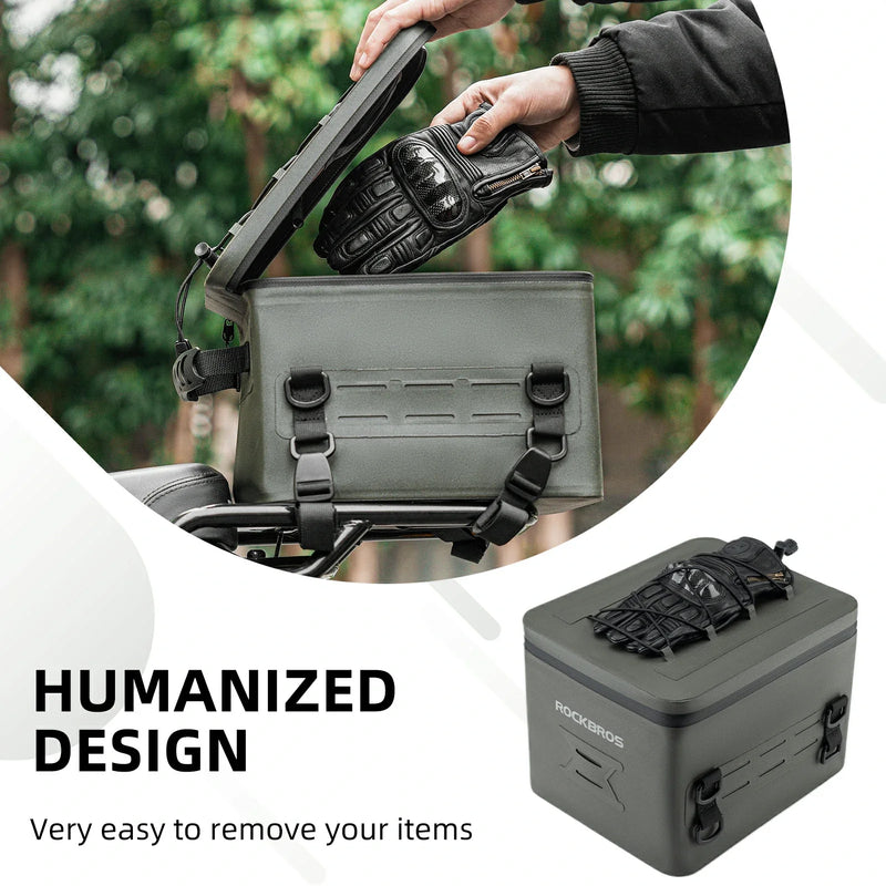 Load image into Gallery viewer, ROCKBROS 13L Waterproof Motorcycle Tail Bag Saddlebag Rear Rack Trunk
