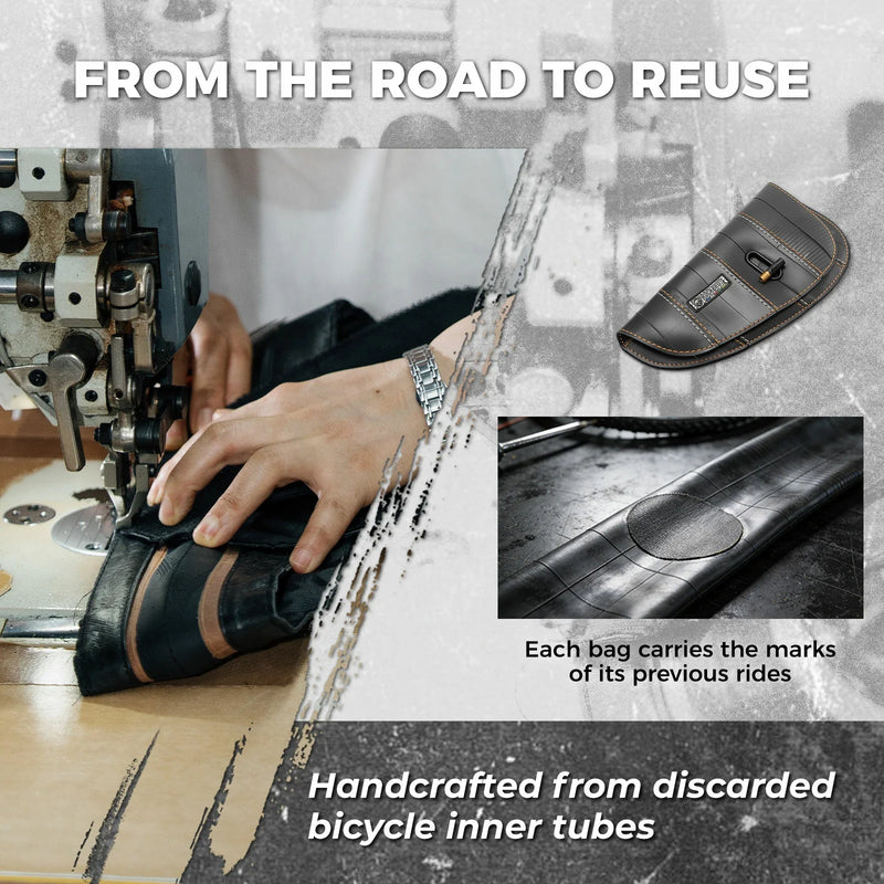 Load image into Gallery viewer, Sustainable Eco-Friendly Recycled Tire Bike Frame Bag 0.5L ROAD TO SKY

