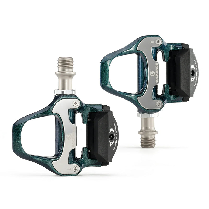 Load image into Gallery viewer, ROCKBROS Road MTB Lightweight Clipless Bicycle Pedals with Cleats Set Compatible with SPD-SL System

