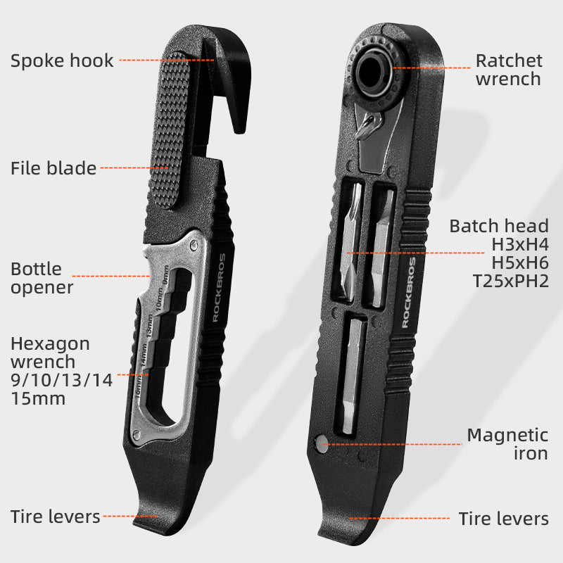 Load image into Gallery viewer, ROCKBROS Multi-function Ratchet Tire Lever with Hex Wrench and File Blade
