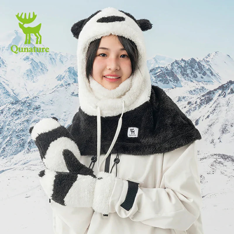 Load image into Gallery viewer, Qunature Panda Ski Gloves | Secure Grip &amp; Warmth for Families
