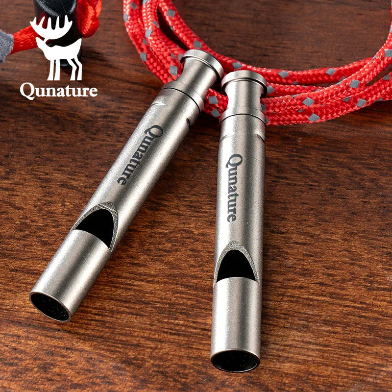 Load image into Gallery viewer, Qunature Titanium Survival Whistle 120dB Loud, Durable, Portable Outdoor Gear
