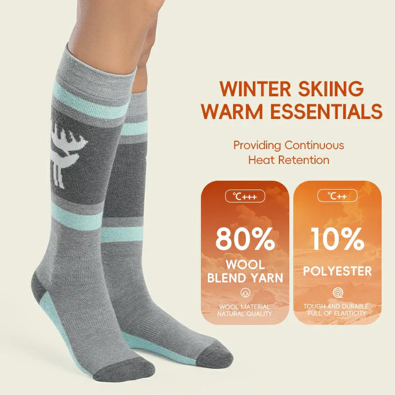 Load image into Gallery viewer, Qunature Wool Ski Socks Winter Warmth Shock Absorption for Skiing Comfort
