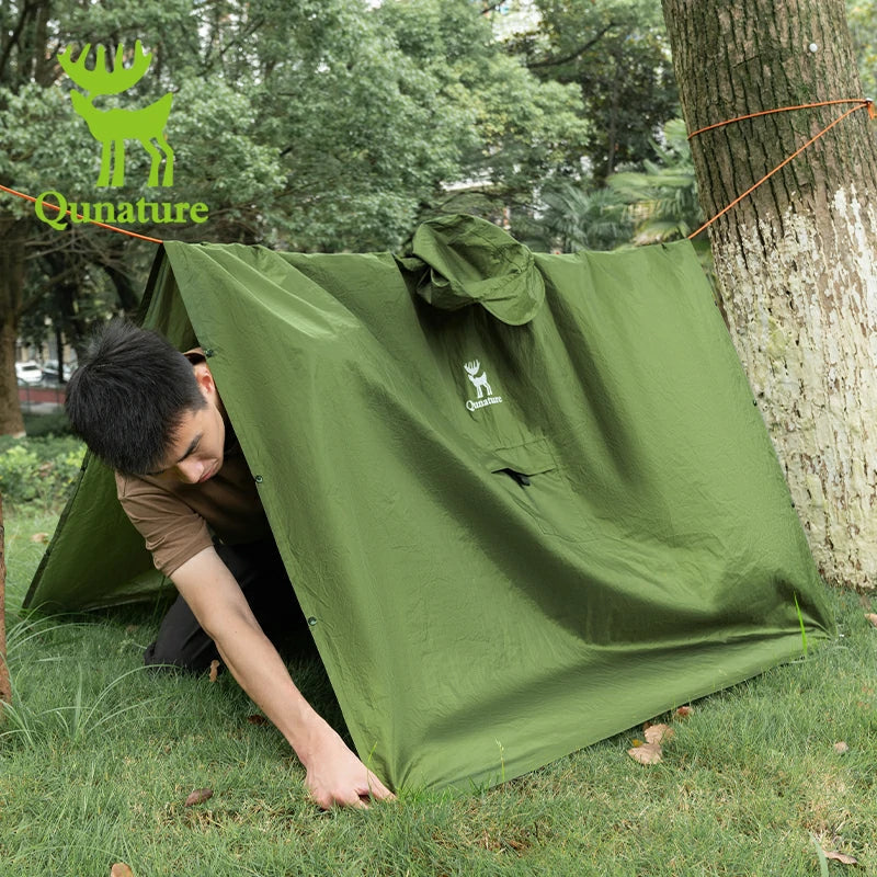 Load image into Gallery viewer, Qunature 3-in-1 Waterproof Raincoat Canopy Floor Mat Lightweight Portable
