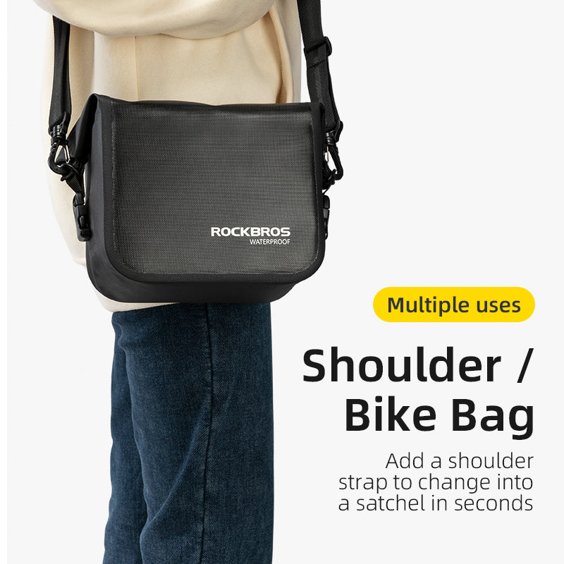 Load image into Gallery viewer, ROCKBROS Waterproof Bicycle Bag Folding Bike Front Basket Shoulder Pack Handlebar Bag
