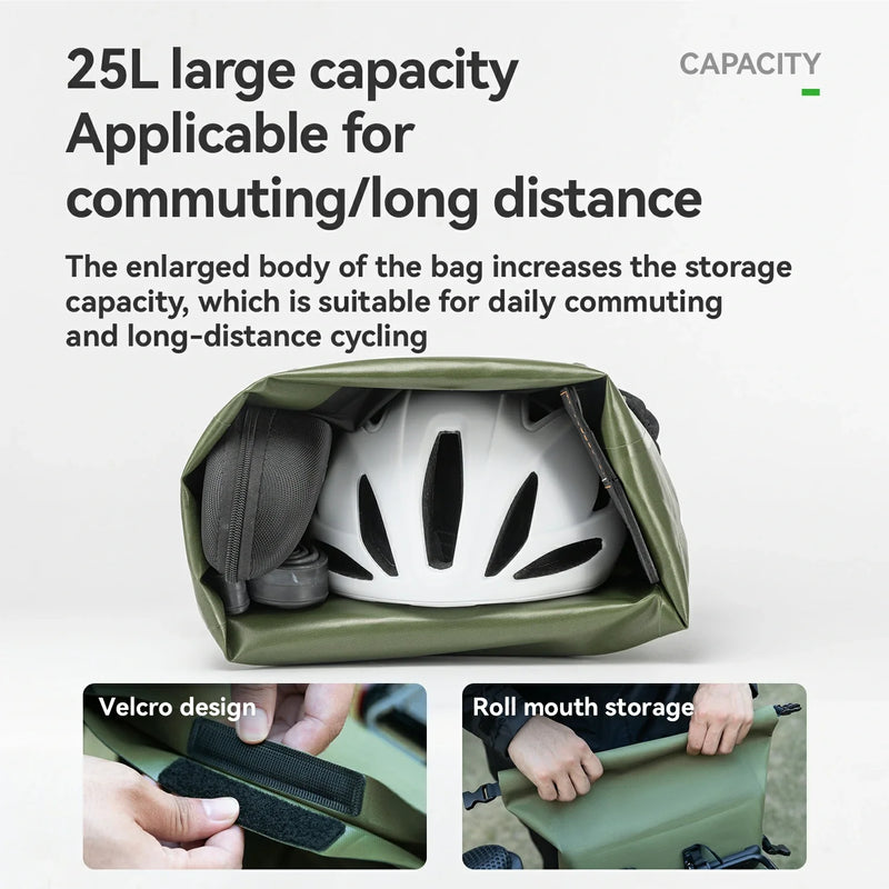 Load image into Gallery viewer, TL-153 25L Seamless 100% Waterproof Bike Panniers Rear Rack Bicycle Bag ROAD TO SKY
