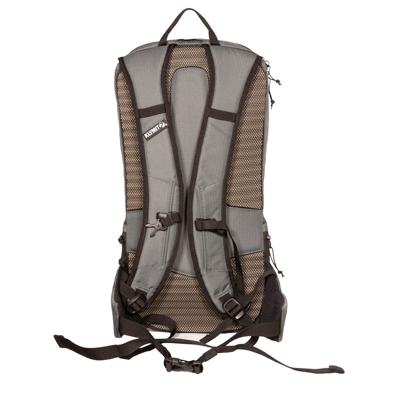 Load image into Gallery viewer, Klymit Echo 12L Hydration Pack in gray with breathable mesh design and adjustable straps
