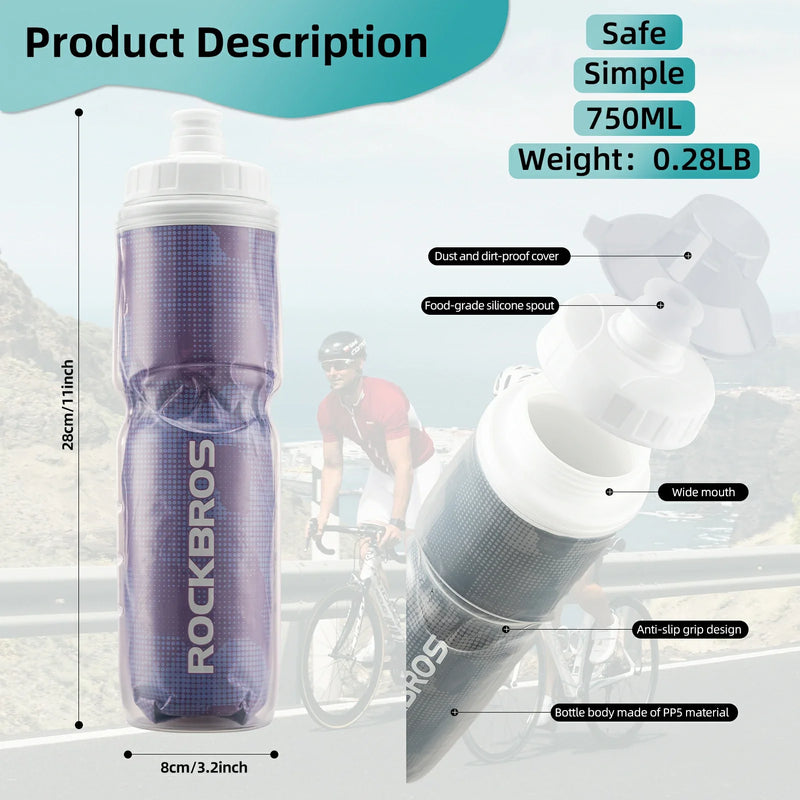 Load image into Gallery viewer, ROCKBROS 24OZ Insulated Bike Water Bottle

