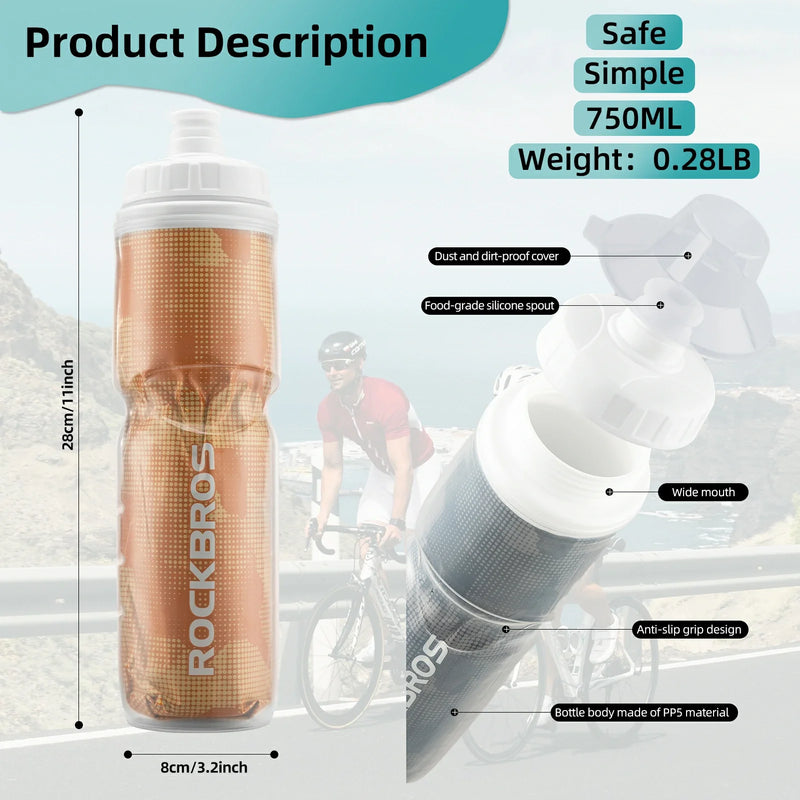 Load image into Gallery viewer, ROCKBROS 24OZ Insulated Bike Water Bottle
