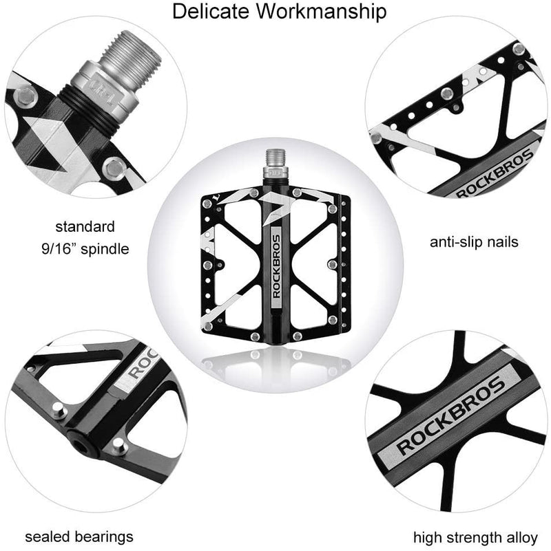 Load image into Gallery viewer, ROCKBROS Large Size Mountain Bicycle Aluminium Alloy Pedals-BLACK
