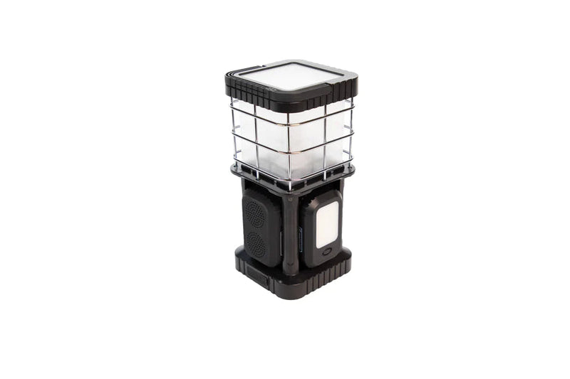 Load image into Gallery viewer, Freespirit Recreation ReadyLight rechargeable camp lantern with LED lights and a protective metal grid on a white background.
