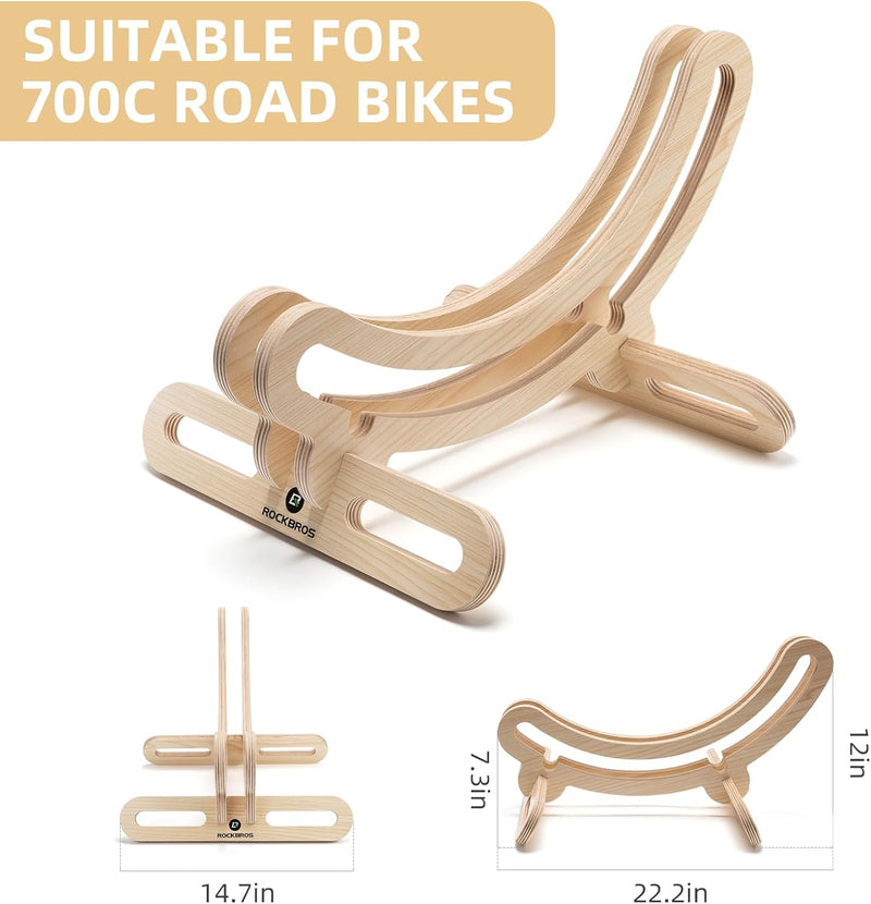 Load image into Gallery viewer, ROCKBROS Wooden Bike Stand Stylish Stable Storage
