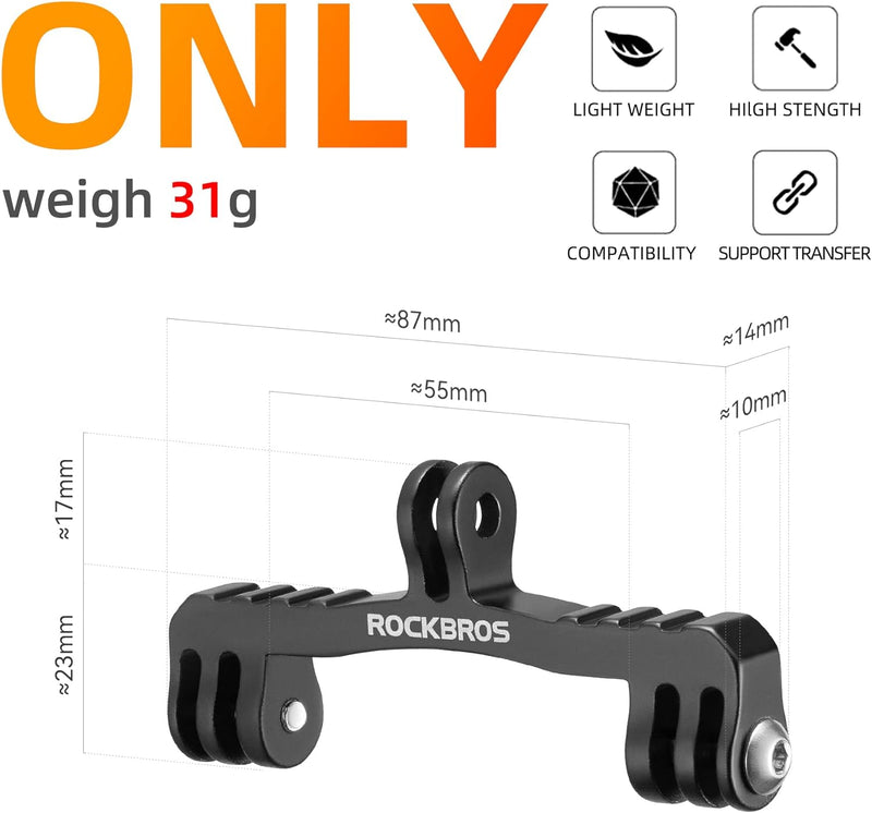 Load image into Gallery viewer, ROCKBROS Out Front Bike Mount Cycling Computer Mount Bike Handlebar 1.25''/ 31.8mm
