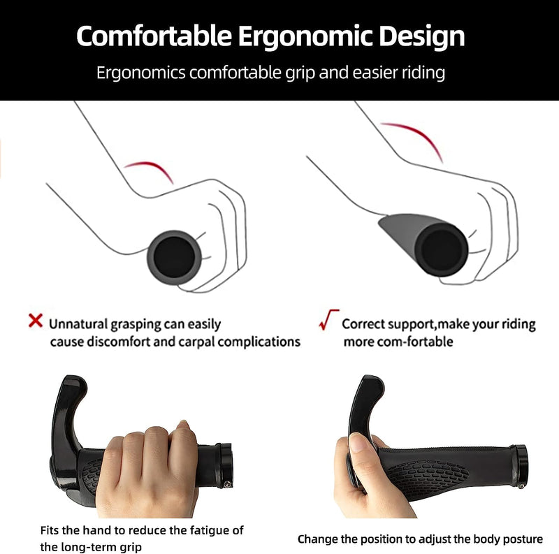 Load image into Gallery viewer, Single Lock-on Bike Grips Ergonomic Non-Slip Rubber
