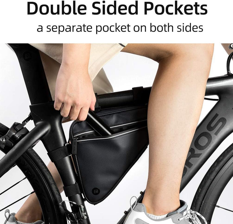 Load image into Gallery viewer, ROCKBROS Bike Triangle Frame Bag, with Two Side Pockets, 1.5L
