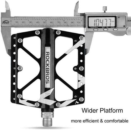 ROCKBROS Large Size Mountain Bicycle Aluminium Alloy Pedals-BLACK