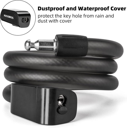ROCKBROS 3ft Bike Cable Lock - Secure, Lightweight with Mounting Bracket