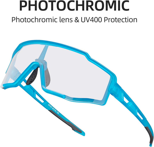 Aerodynamic Windproof Photochromic Cycling Sunglasses