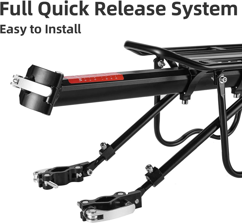 Load image into Gallery viewer, ROCKBROS Rear Bike Bicycle Cargo Rack Aluminum Alloy 115 lbs Capacity Black
