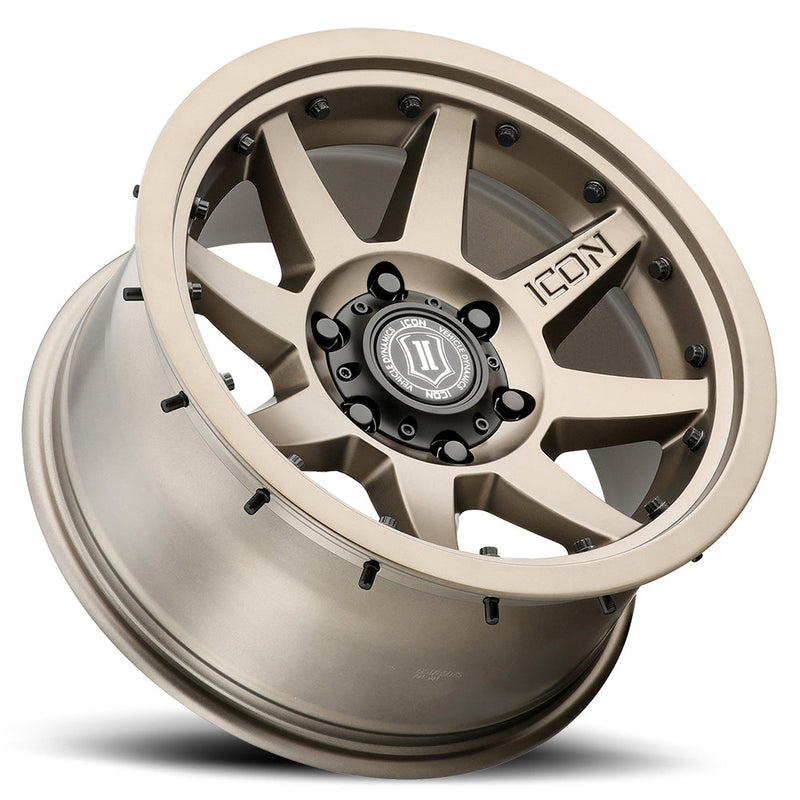 Load image into Gallery viewer, Bronze ICON Vehicle Dynamics Rebound PRO truck wheel isolated on a white background
