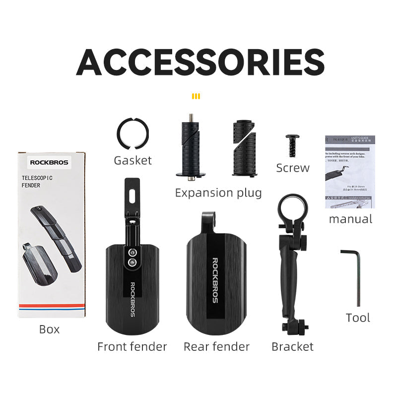 Load image into Gallery viewer, ROCKBROS Cycling Rear Fender Front Mudguard Road Mountain Bike Fender Adjustable
