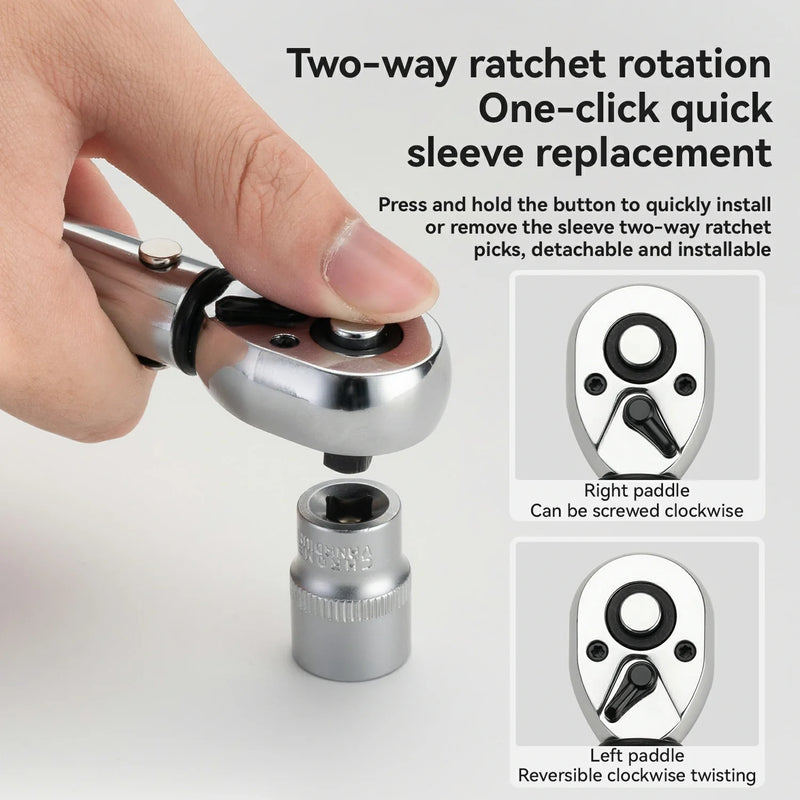 Load image into Gallery viewer, ROCKBROS 1/4 Torque 2–24Nm Micrometer Click Torque Wrench, 72-Tooth Gear Professional Precision ±3%High Accuracy
