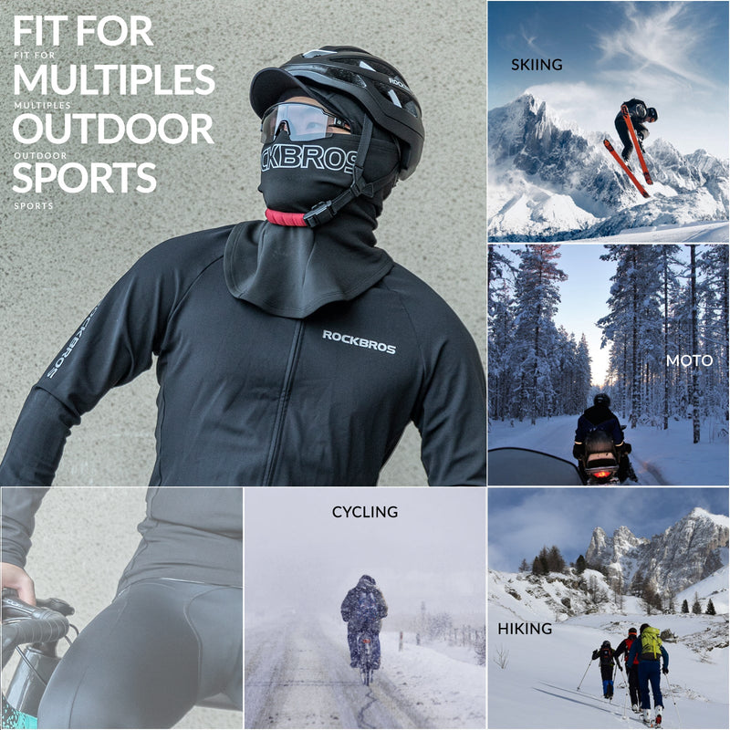 Load image into Gallery viewer, ROCKBROS Thermal Black Ski Mask with Brim Windproof Winter Balaclava for Men
