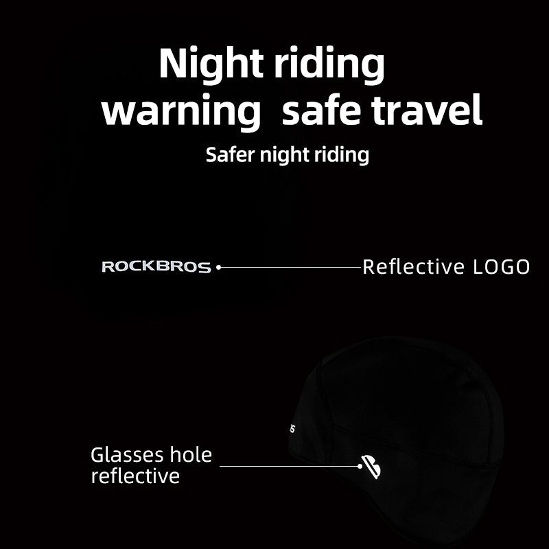 Load image into Gallery viewer, ROCKBROS Winter Bike Skull Cap Thermal Cycling Helmet Liner  Headwear with Light
