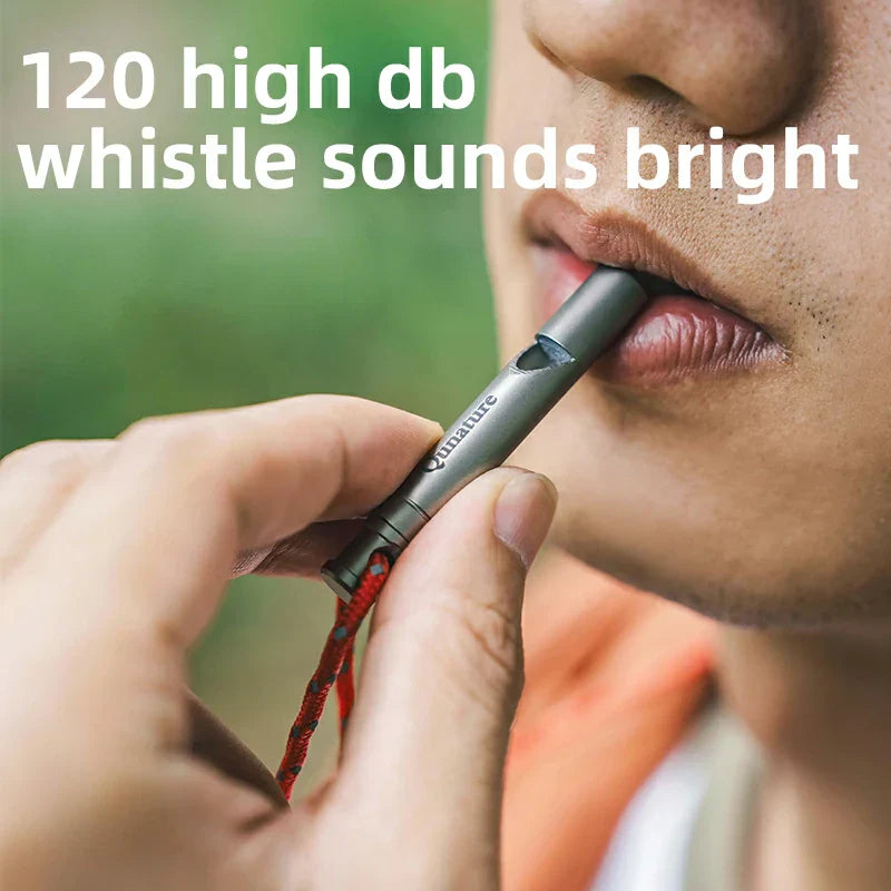 Load image into Gallery viewer, Qunature Titanium Survival Whistle 120dB Loud, Durable, Portable Outdoor Gear
