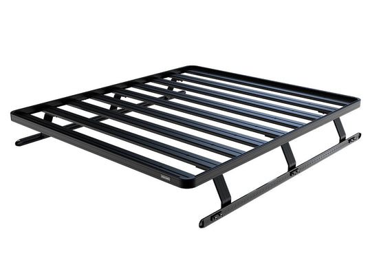 Front Runner Ram 1500 Slimline II Load Bed Rack Kit for 6.4' models from 2009 to current, sturdy black aluminum cargo carrier isolated on white background.
