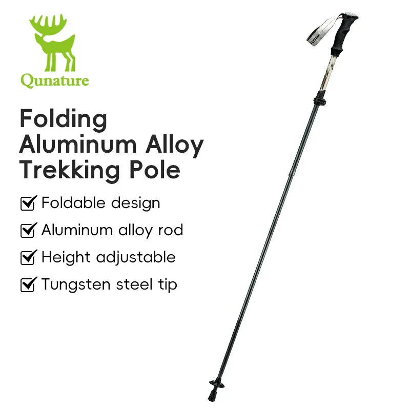 Load image into Gallery viewer, Qunature Foldable Lightweight Aluminum Trekking Pole with Adjustable Height and Grip
