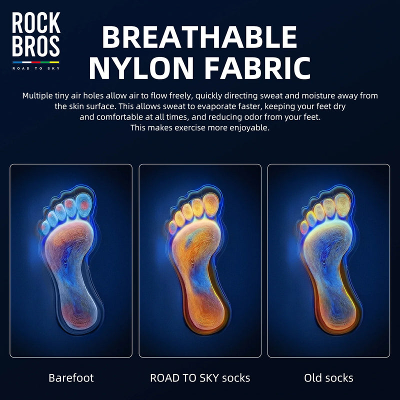 Load image into Gallery viewer, ROCKBROS Road to Sky Bike Socks Breathable Fabric Antibacterial Long Ride Cushioned
