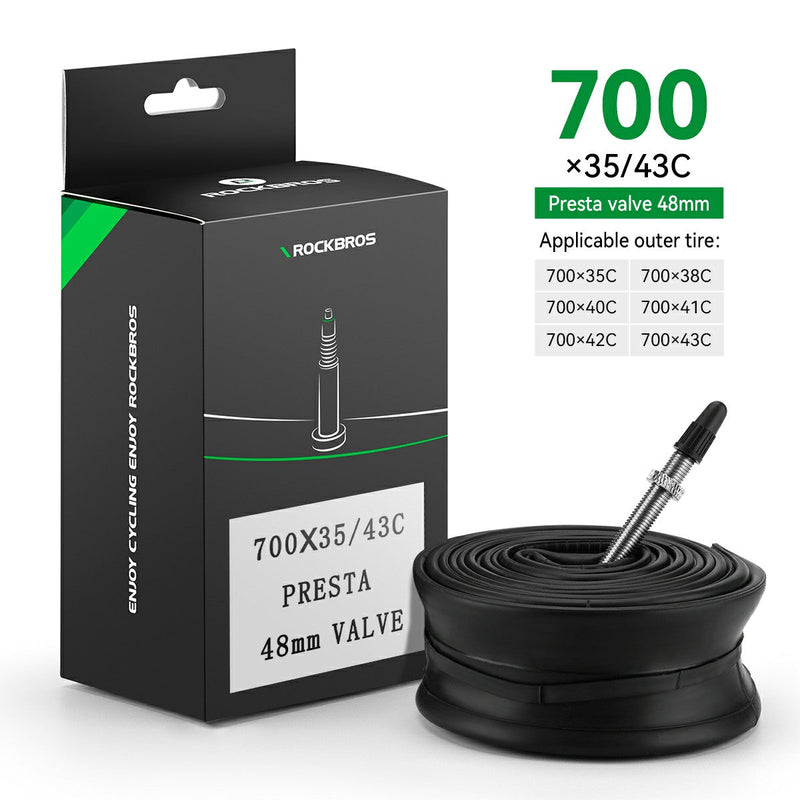 Load image into Gallery viewer, ROCKBROS 700X23/25/28/35C Road Bike Inner Tube 48mm Presta/Schrader Valve High Self Sealing Butyl Rubber
