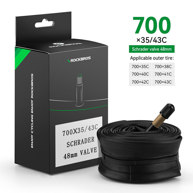 Load image into Gallery viewer, ROCKBROS 700X23/25/28/35C Road Bike Inner Tube 48mm Presta/Schrader Valve High Self Sealing Butyl Rubber
