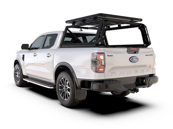 Alt text: inch2022 Ford Ranger Wildtrak with Pro Bed Rack Kit by Front Runner on white backgroundinch