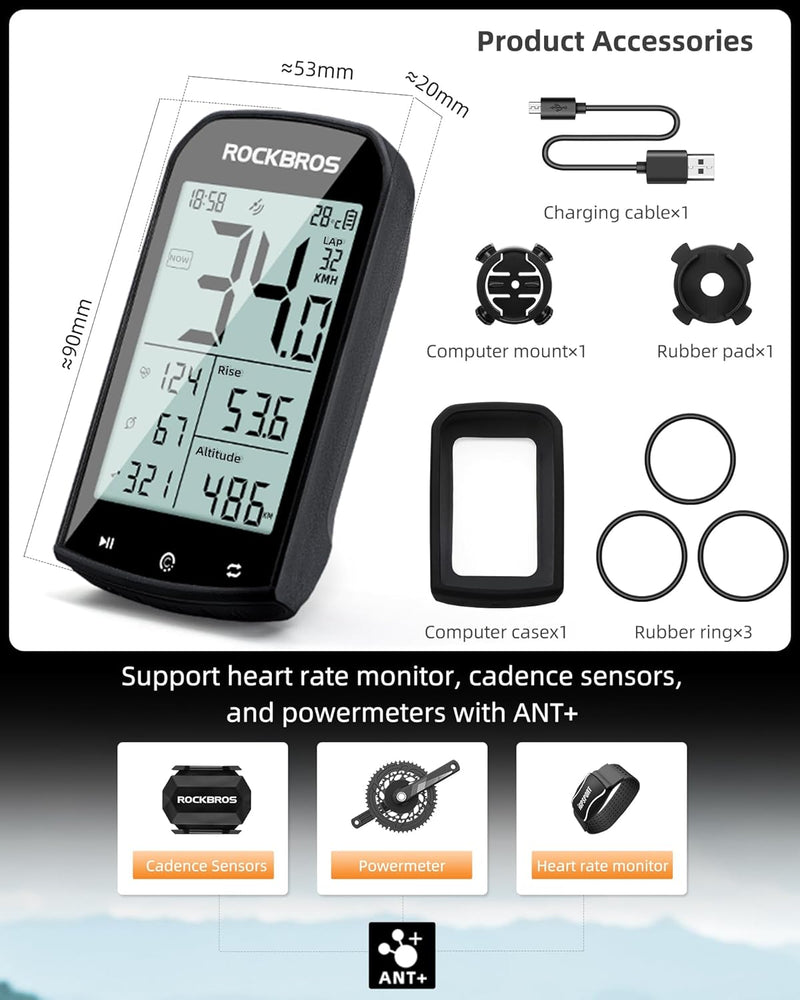 Load image into Gallery viewer, ROCKBROS M1 Wireless Bike Computer GPS 2.9-inch LCD Waterproof Fast Charging
