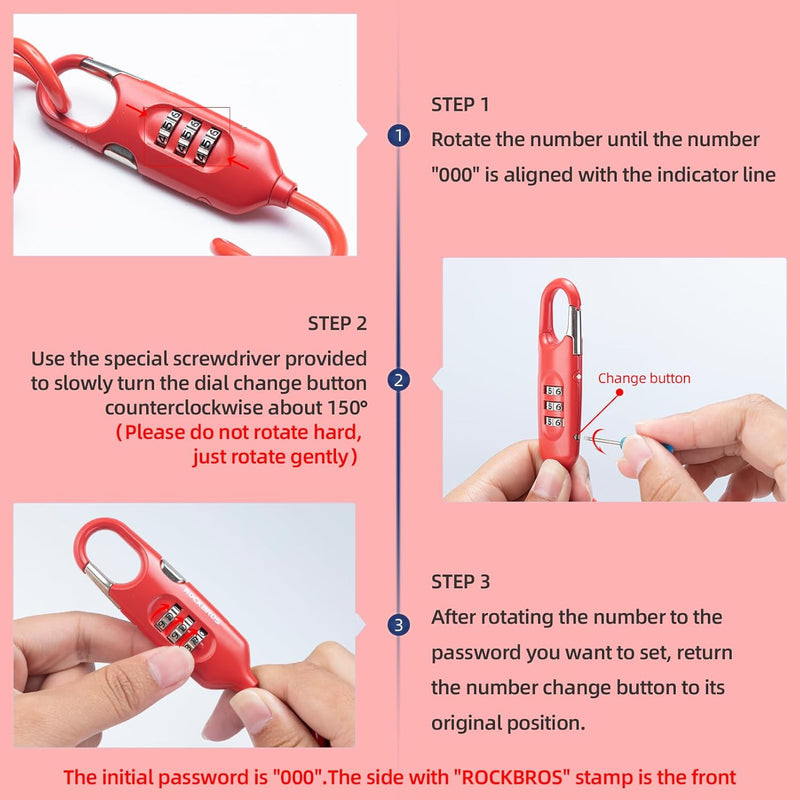 Load image into Gallery viewer, ROCKBROS Bike Lock Cable Combination Bicycle Lock - 6FT Long, Portable, Anti-Theft
