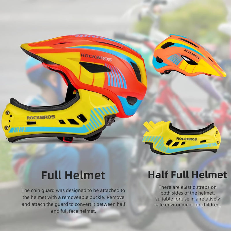 Load image into Gallery viewer, ROCKBROS Kids Full Face Helmet Detachable for Youth Child Boys Girls Ages 3-16
