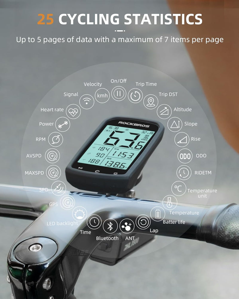 Load image into Gallery viewer, ROCKBROS M1 Wireless Bike Computer GPS 2.9-inch LCD Waterproof Fast Charging
