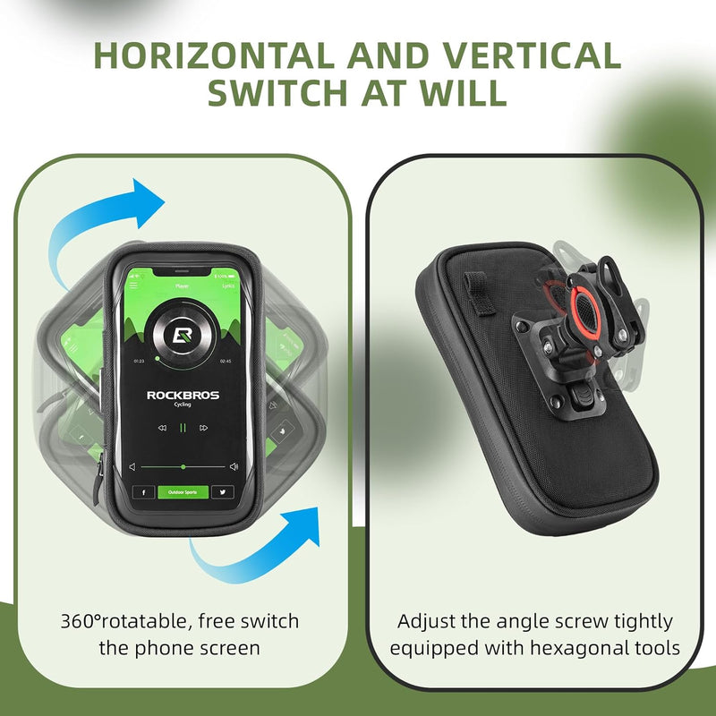 Load image into Gallery viewer, ROCKBROS Motorcycle Phone Mount Waterproof Handlebar Bag Phones Below 6.8”
