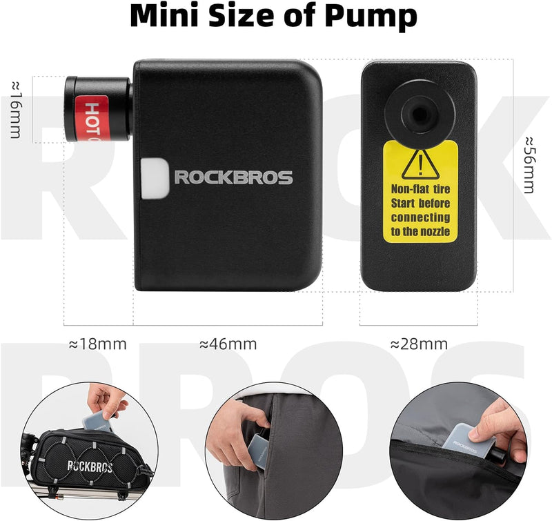 Load image into Gallery viewer, ROCKBROS AS1 Mini Electric Bike Tire Pump 100PSI

