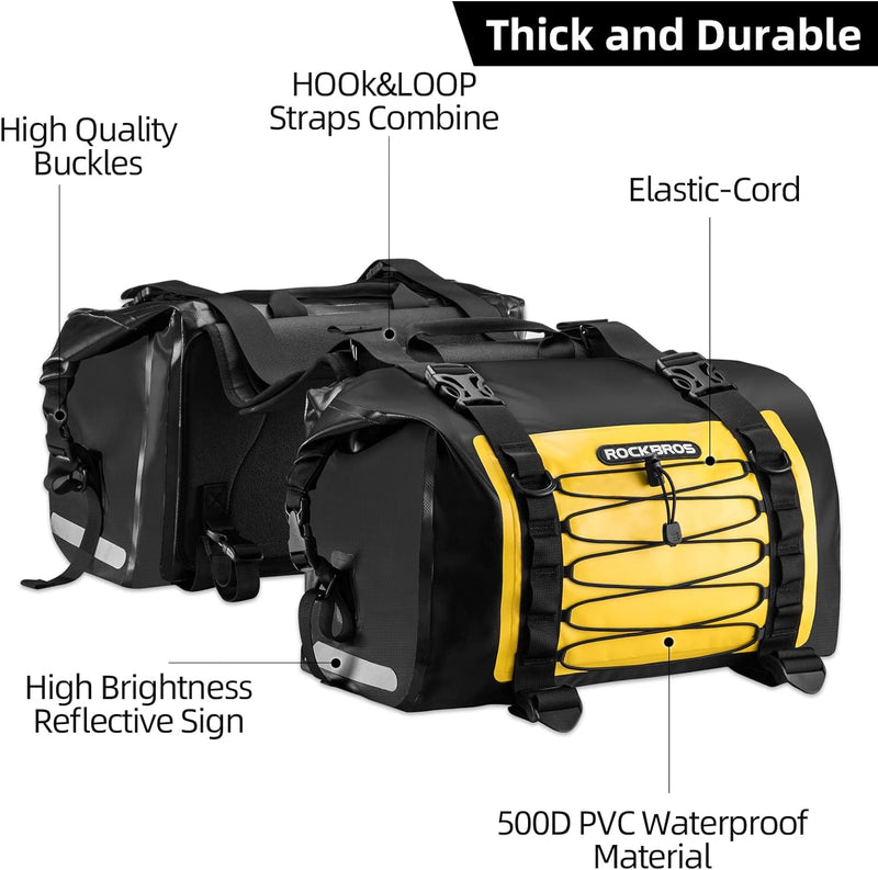 Load image into Gallery viewer, ROCKBROS 60L Waterproof Motorcycle Saddle Bags Durable Removable 2 PCS
