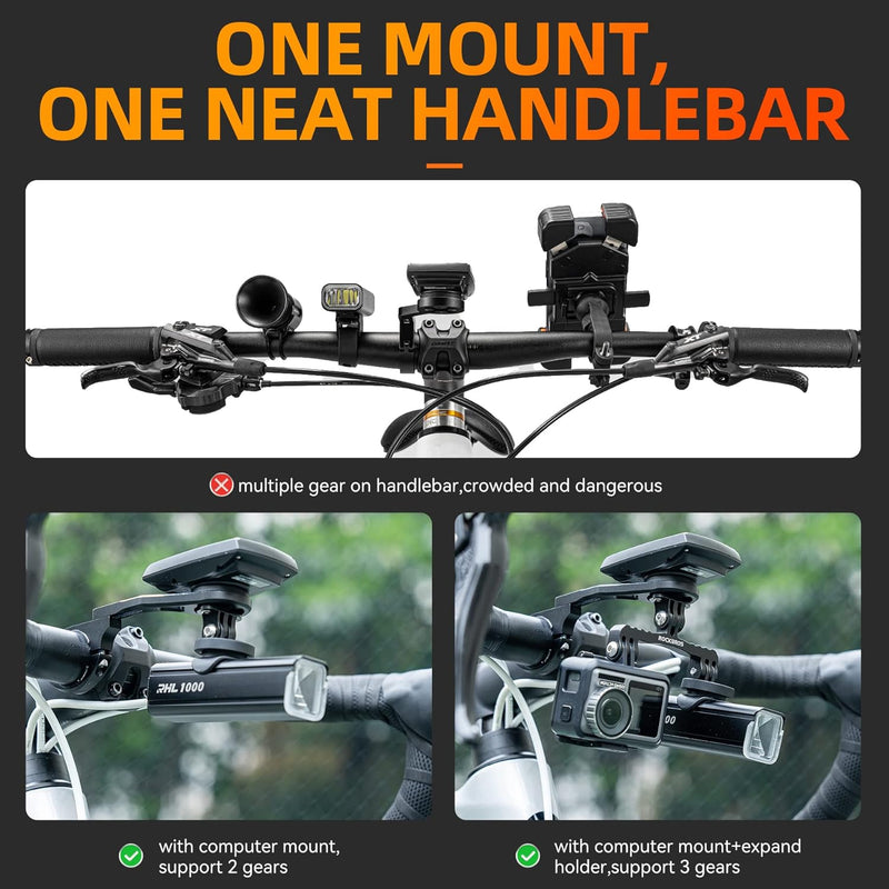 Load image into Gallery viewer, ROCKBROS Out Front Bike Mount Cycling Computer Mount Bike Handlebar 1.25''/ 31.8mm

