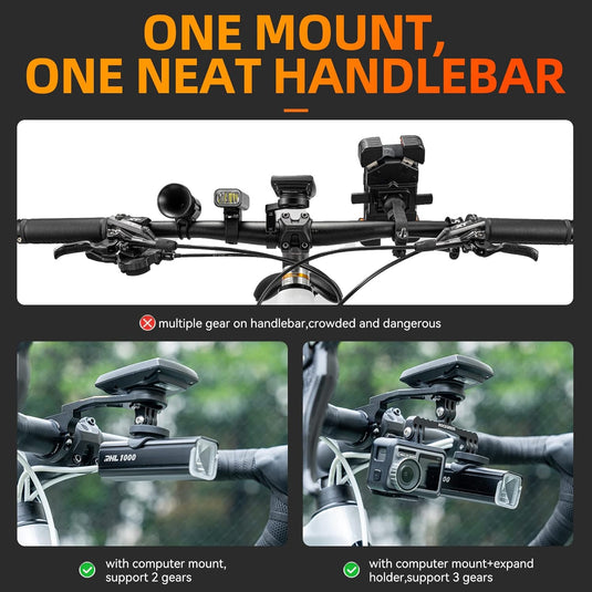 ROCKBROS Out Front Bike Mount Cycling Computer Mount Bike Handlebar 1.25''/ 31.8mm