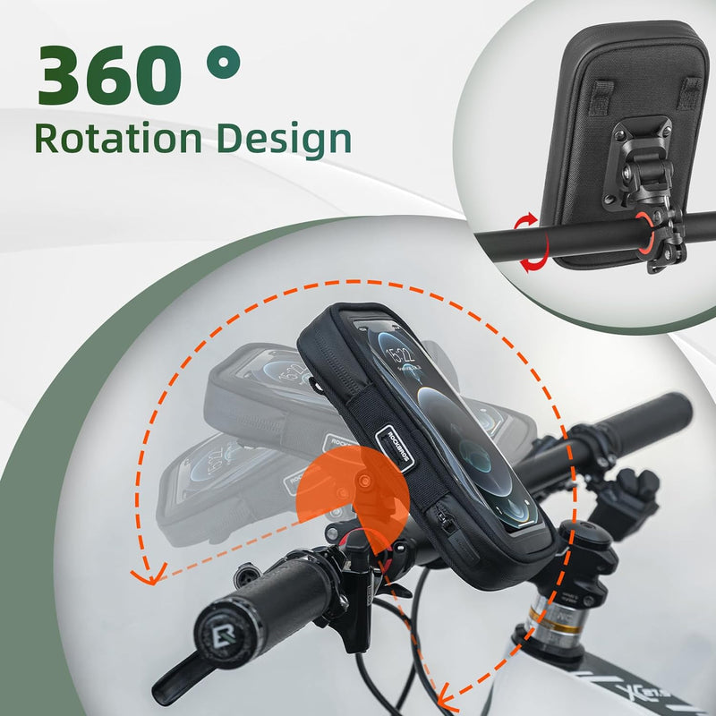 Load image into Gallery viewer, ROCKBROS Motorcycle Phone Mount Waterproof Handlebar Bag Phones Below 6.8”
