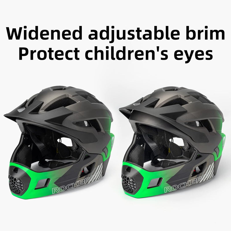 Load image into Gallery viewer, ROCKBROS Kids Full Face Bike Helmet Ages 5-14 Anti-Collision Detachable Chin
