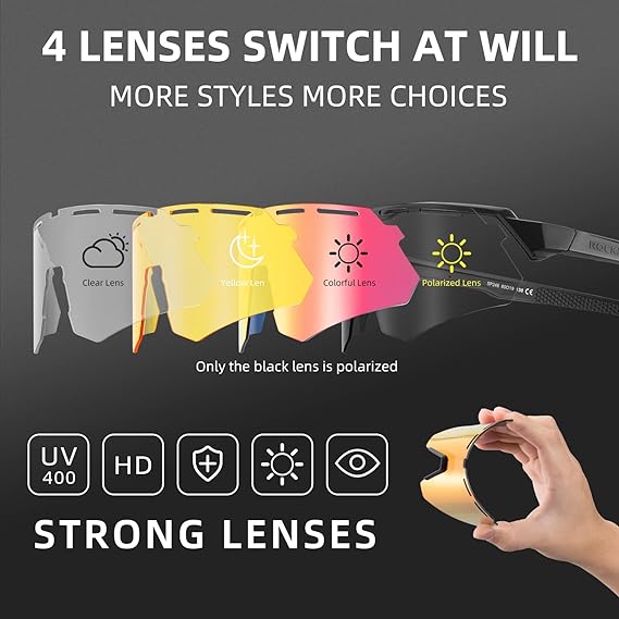 Load image into Gallery viewer, Polarized Cycling Glasses with 4 Interchangeable Lenses
