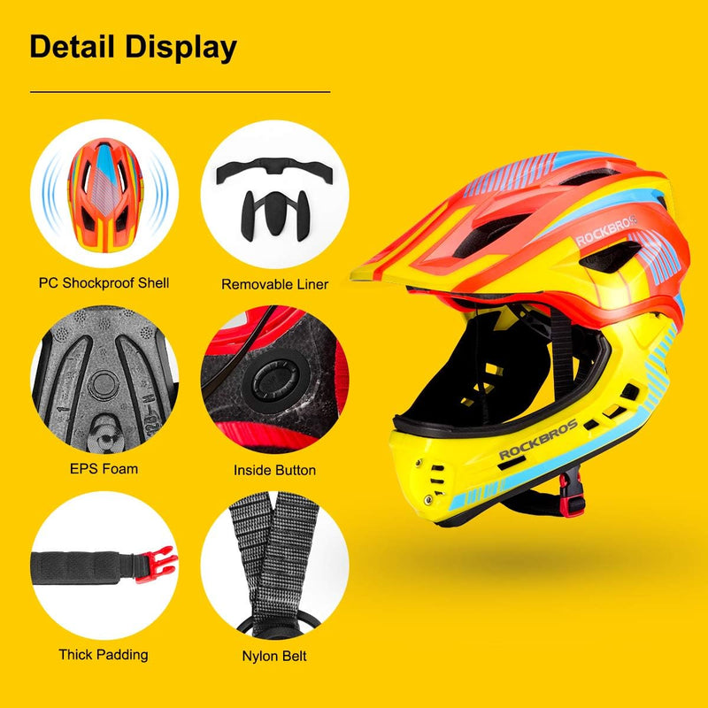 Load image into Gallery viewer, ROCKBROS Kids Full Face Helmet Detachable for Youth Child Boys Girls Ages 3-16
